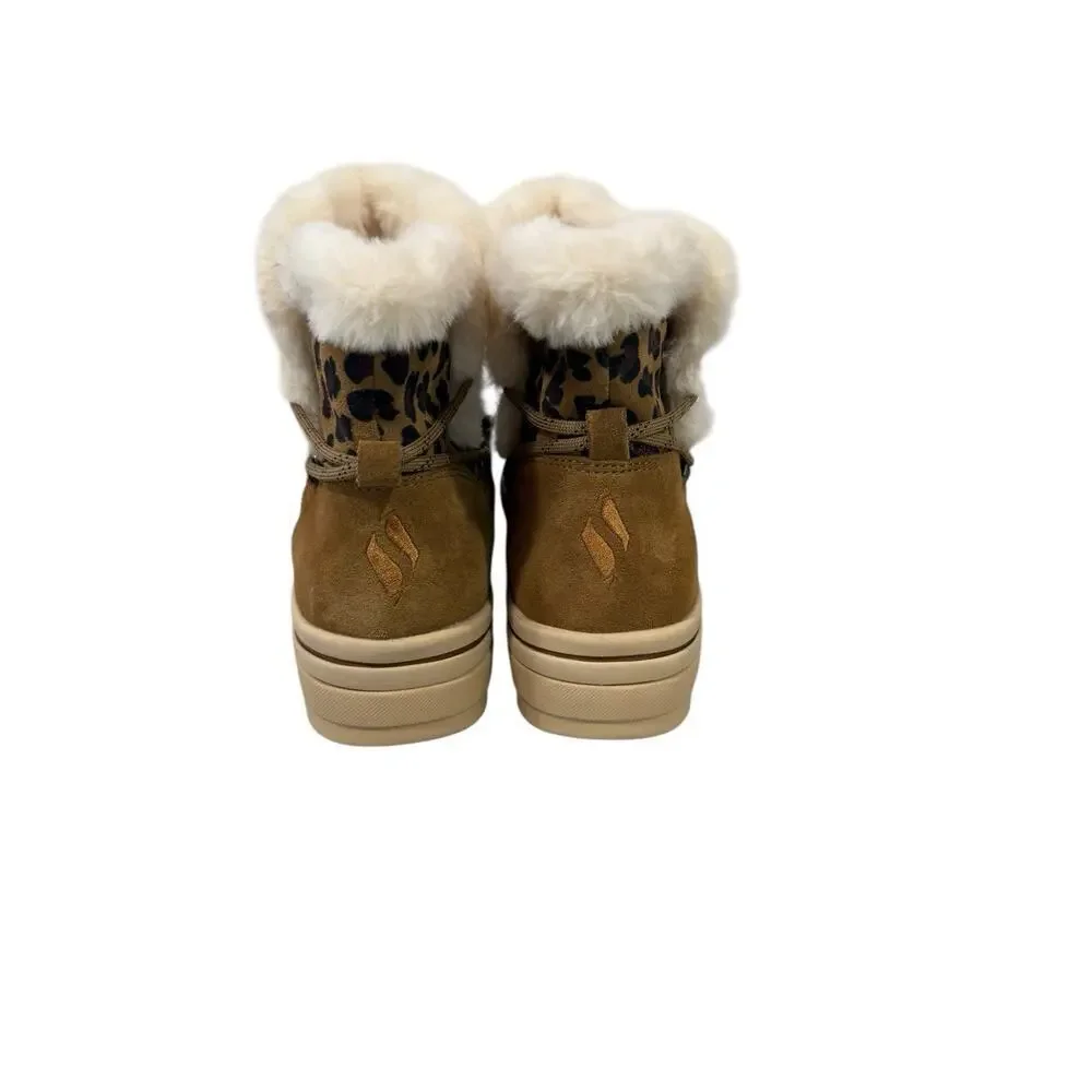 Skechers Women's Street Cleat Warm‎ N Wild Comfort Shoes Natural Womens 9.5